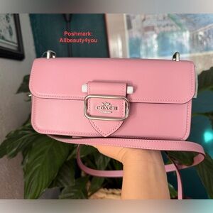 NWT - COACH Morgan Crossbody - Refined Calf Leather - CO980 SILVER/TULIP